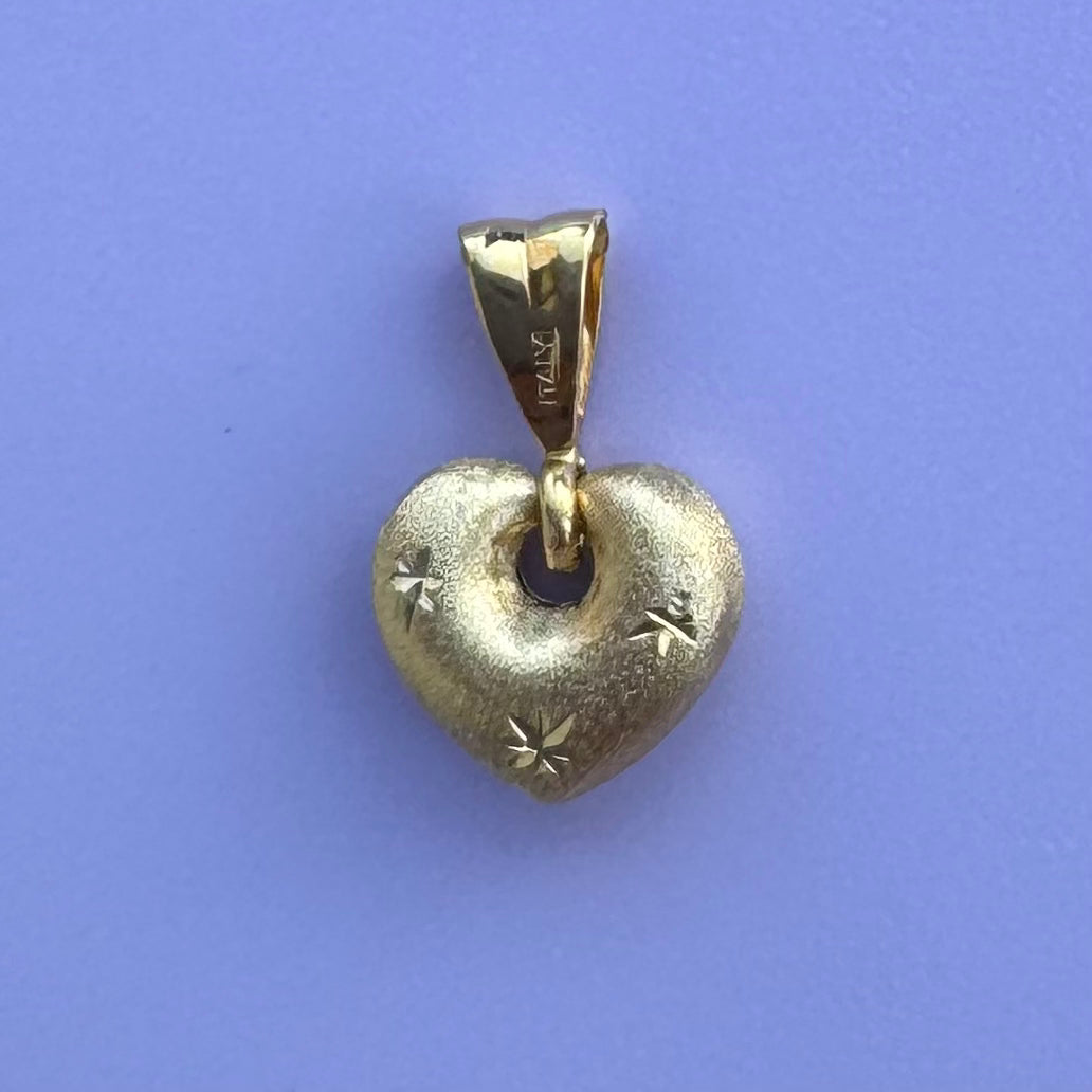 Vintage Puffy Heart Charm