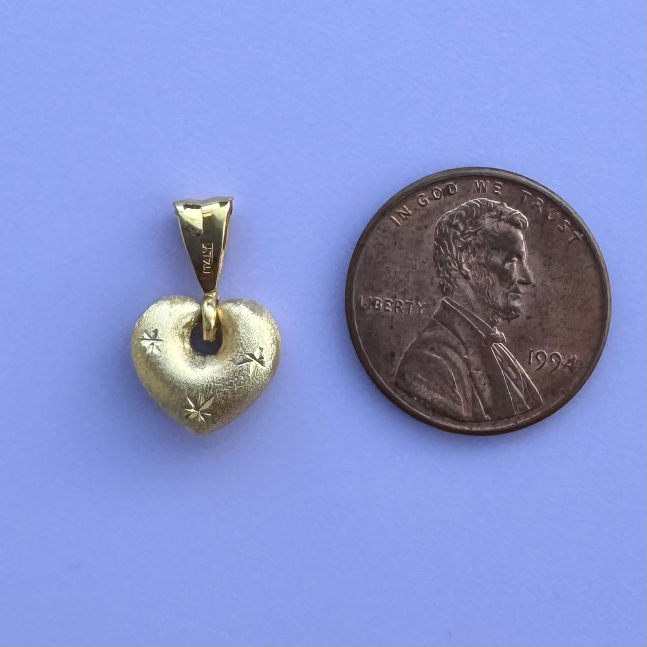 Vintage Puffy Heart Charm