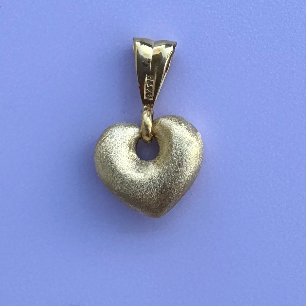 Vintage Puffy Heart Charm